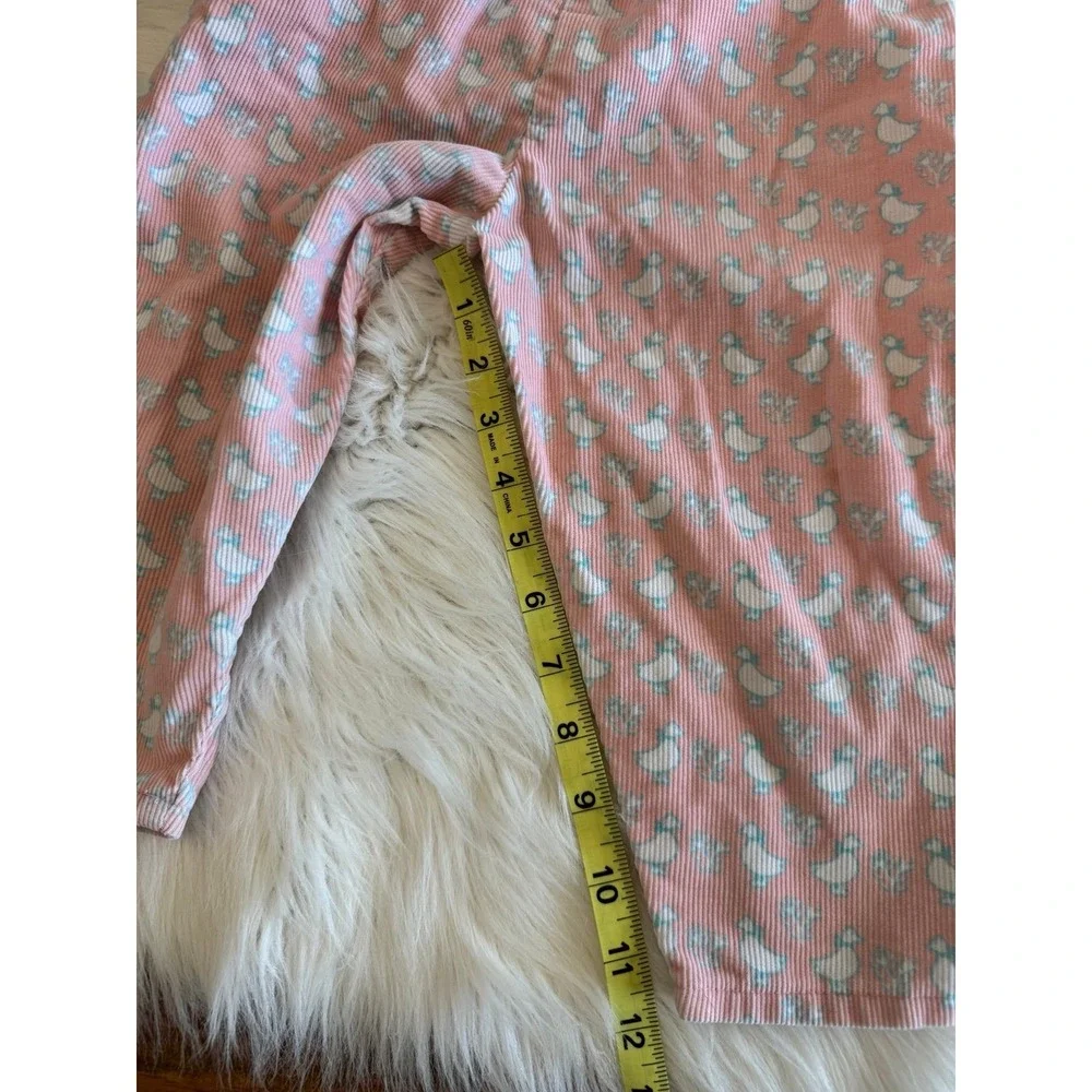 Vintage OshKosh B'gosh pink corduroy overalls duck goose‎ print size 2 EUC